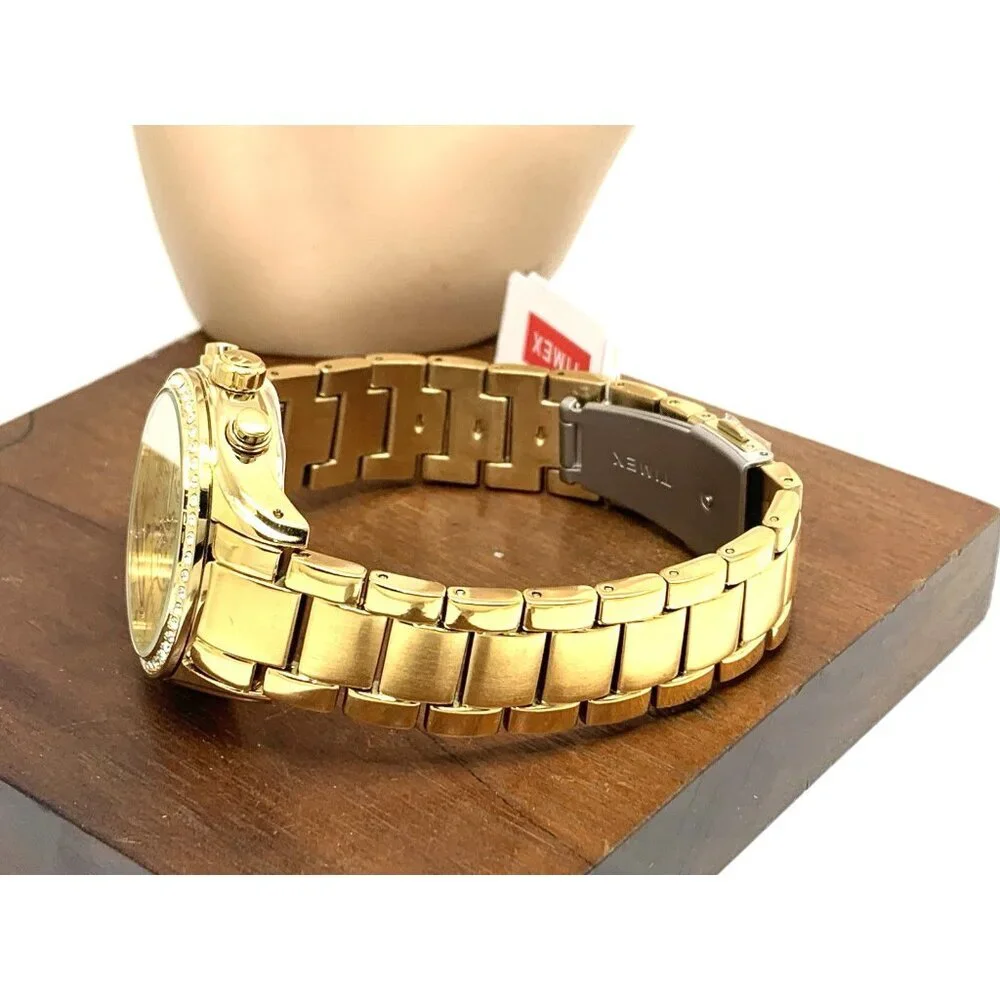 Timex Women's Watch TW2V57800 Quartz Chronograph Gold Dial Stainless Steel 38mm